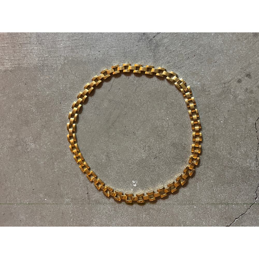 Amazing vintage Gold Tone Metal Collar Choker Necklace, 1990s